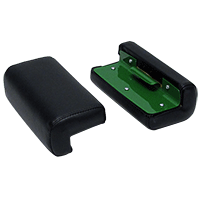 UT5473    Arm Rest Pair---Black  Vinyl---On Steel with Frame Clip